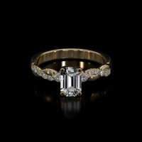 0.78 Ct. White Sapphire Ring, 14K Yellow Gold 1