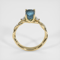 2.01 Ct. Greenish Blue Sapphire Ring, 14K Yellow Gold 3