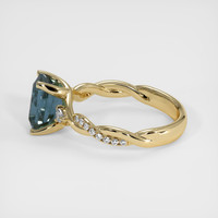 2.01 Ct. Greenish Blue Sapphire Ring, 14K Yellow Gold 4