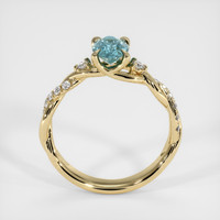 0.90 Ct. Greenish Blue Sapphire Ring, 14K Yellow Gold 3