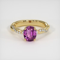2.31 Ct. Pinkish Purple Sapphire Ring, 14K Yellow Gold 1