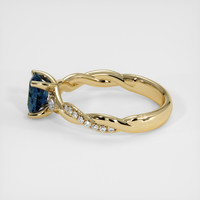 0.89 Ct. Greenish Blue Sapphire Ring, 14K Yellow Gold 4