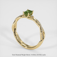 0.51 Ct. Sapphire Ring, 14K Yellow Gold 2