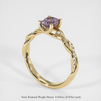 0.92 Ct. Purple Sapphire Ring, 14K Yellow Gold 2