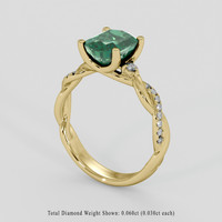 2.44 Ct. Bluish Green Sapphire Ring, 14K Yellow Gold 2