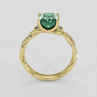 2.44 Ct. Bluish Green Sapphire Ring, 14K Yellow Gold 3