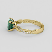 2.44 Ct. Bluish Green Sapphire Ring, 14K Yellow Gold 4
