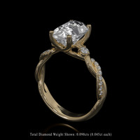 3.16 Ct. White Sapphire Ring, 14K Yellow Gold 2