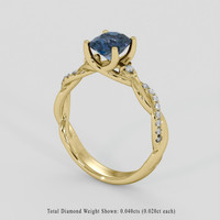 1.18 Ct. Greenish Blue Sapphire Ring, 18K Yellow Gold 2