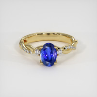 1.35 Ct. Blue Sapphire Ring, 18K Yellow Gold 1