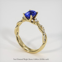 1.35 Ct. Blue Sapphire Ring, 18K Yellow Gold 2