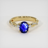 1.53 Ct. Blue Sapphire Ring, 18K Yellow Gold 1