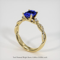 1.53 Ct. Blue Sapphire Ring, 18K Yellow Gold 2