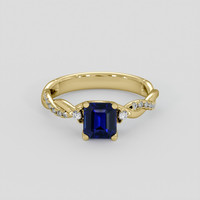 1.25 Ct. Blue Sapphire Ring, 18K Yellow Gold 1