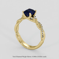 1.25 Ct. Blue Sapphire Ring, 18K Yellow Gold 2