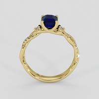 1.25 Ct. Blue Sapphire Ring, 18K Yellow Gold 3
