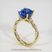 5.07 Ct. Bi Color Sapphire Ring, 18K Yellow Gold 2