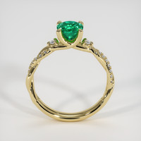 0.89 Ct. Emerald Ring, 18K Yellow Gold 3