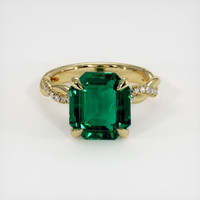 4.85 Ct. Emerald Ring, 18K Yellow Gold 1