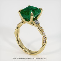 4.85 Ct. Emerald Ring, 18K Yellow Gold 2