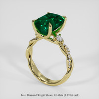 3.86 Ct. Emerald Ring, 18K Yellow Gold 2