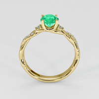 0.77 Ct. Emerald Ring, 18K Yellow Gold 3