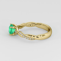 0.77 Ct. Emerald Ring, 18K Yellow Gold 4