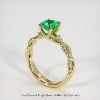 0.73 Ct. Emerald Ring, 18K Yellow Gold 2