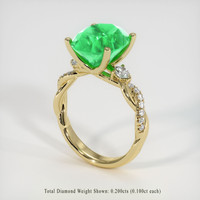 4.62 Ct. Emerald Ring, 18K Yellow Gold 2