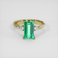 3.84 Ct. Emerald Ring, 18K Yellow Gold 1