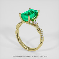 3.84 Ct. Emerald Ring, 18K Yellow Gold 2