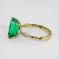 3.84 Ct. Emerald Ring, 18K Yellow Gold 4