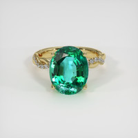 6.05 Ct. Emerald Ring, 18K Yellow Gold 1