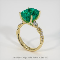 6.05 Ct. Emerald Ring, 18K Yellow Gold 2