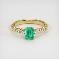 0.58 Ct. Emerald Ring, 18K Yellow Gold 1