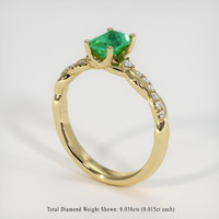 0.58 Ct. Emerald Ring, 18K Yellow Gold 2