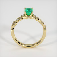 0.58 Ct. Emerald Ring, 18K Yellow Gold 3