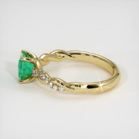 0.58 Ct. Emerald Ring, 18K Yellow Gold 4