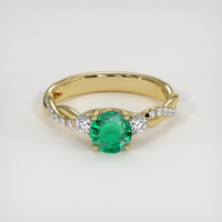 0.70 Ct. Emerald Ring, 18K Yellow Gold 1