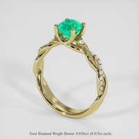 0.76 Ct. Emerald Ring, 18K Yellow Gold 2