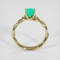 0.76 Ct. Emerald Ring, 18K Yellow Gold 3