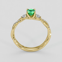 0.44 Ct. Emerald Ring, 18K Yellow Gold 3