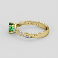 0.44 Ct. Emerald Ring, 18K Yellow Gold 4
