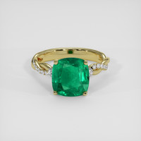 3.37 Ct. Emerald Ring, 18K Yellow Gold 1