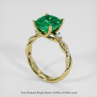 3.37 Ct. Emerald Ring, 18K Yellow Gold 2