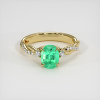 1.16 Ct. Emerald Ring, 18K Yellow Gold 1