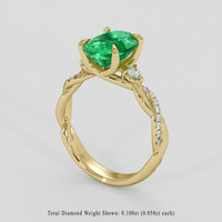 2.11 Ct. Emerald Ring, 18K Yellow Gold 2