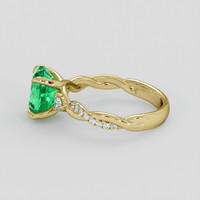 2.11 Ct. Emerald Ring, 18K Yellow Gold 4