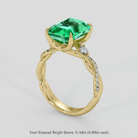 4.00 Ct. Emerald Ring, 18K Yellow Gold 2