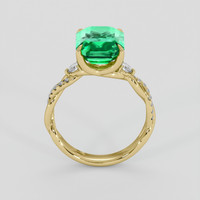 4.00 Ct. Emerald Ring, 18K Yellow Gold 3